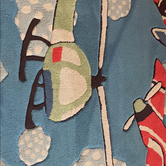 Cloud area rug for children’s room with airplanes Helicopter and clouds. - Picture 2 of 4